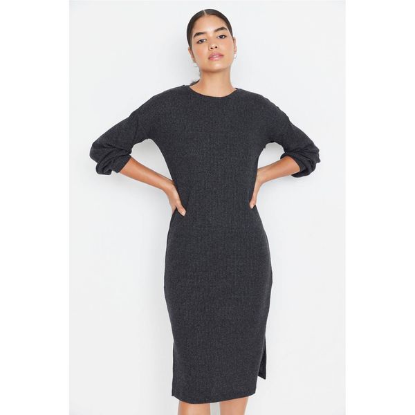 Trendyol Trendyol Black Maxi Fake Knitwear Knitted Dress