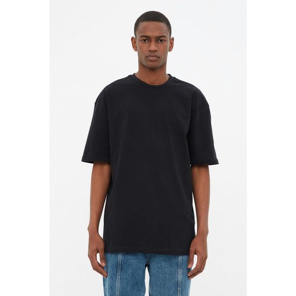 Trendyol Trendyol Black Men's Basic 100% Cotton Relaxed Fit Crew Neck Short Sleeved T-Shirt
