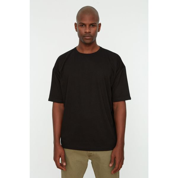Trendyol Trendyol Black Men's Basic Crew Neck Oversize Short Sleeve T-Shirt