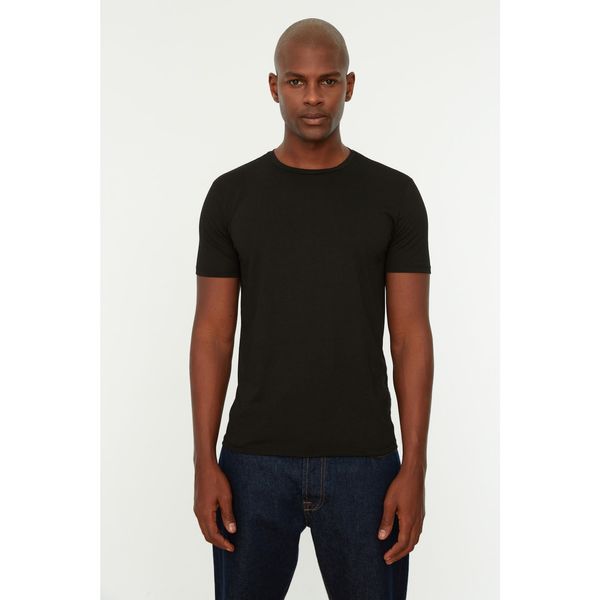 Trendyol Trendyol Black Men's Basic Slim Fit Crew Neck Short Sleeved T-Shirt