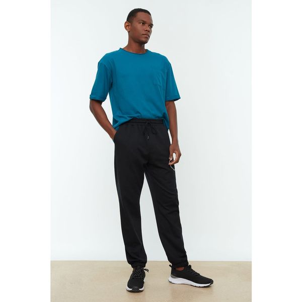 Trendyol Trendyol Black Men's Oversize Fit Printed Sweatpants