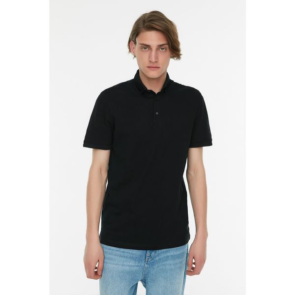 Trendyol Trendyol Black Men's Slim Fit Polo Neck T-shirt