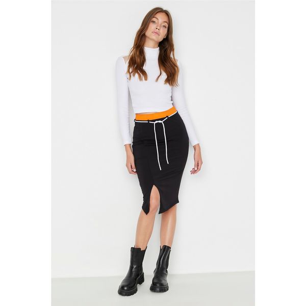 Trendyol Trendyol Black Midi Bodycon Knitted Skirt