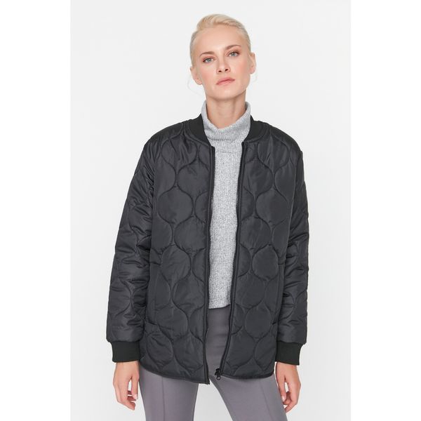 Trendyol Trendyol Black Oversize Patterned Quilted Down Jacket