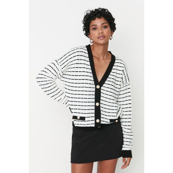 Trendyol Trendyol Black Oversize Pocket Detailed Knitwear Cardigan