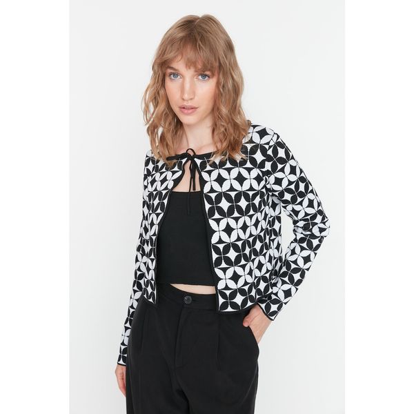 Trendyol Trendyol Black Patterned Blouse- Cardigan Knitwear Suit