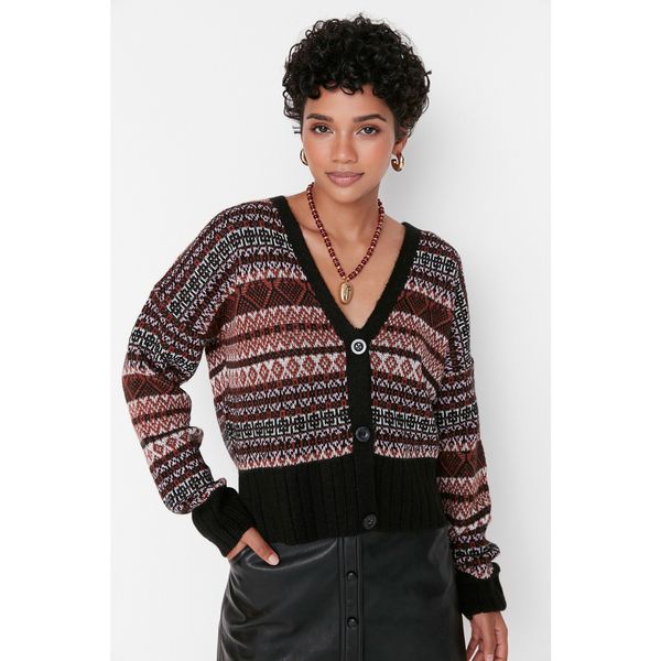 Trendyol Trendyol Black Patterned Knitwear Cardigan