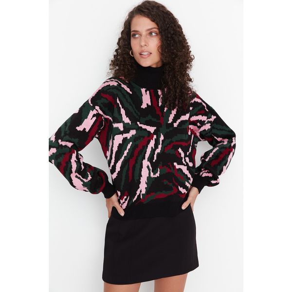 Trendyol Trendyol Black Patterned Knitwear Sweater