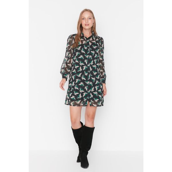 Trendyol Trendyol Black Patterned Shirt Dress