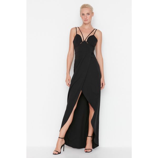 Trendyol Trendyol Black Piping Detailed Evening Dress & Graduation Dress