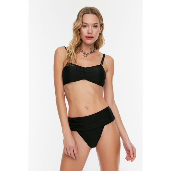 Trendyol Trendyol Black Pleated Bikini Bottoms