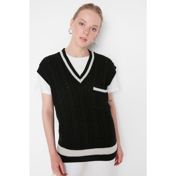 Trendyol Trendyol Black Pocket Detail Knitwear Sweater