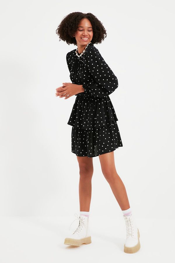 Trendyol Trendyol Black Polka Dot Ruffle Dress