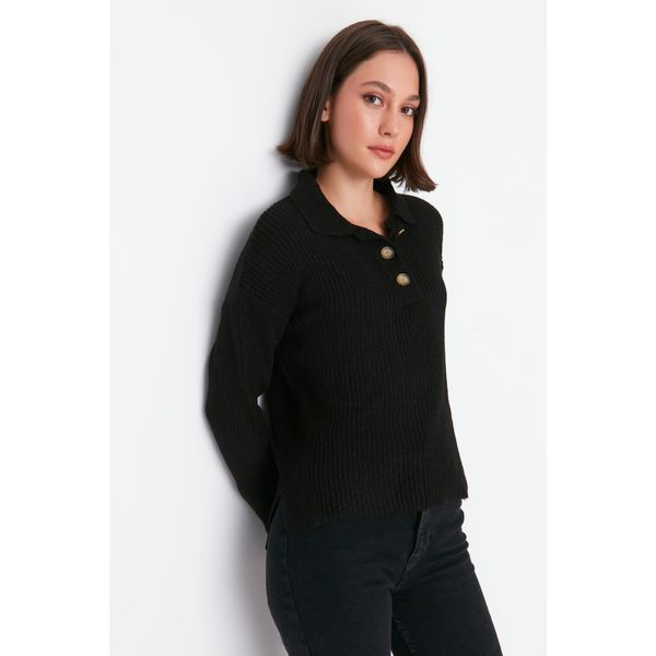 Trendyol Trendyol Black Polo Collar Knitwear Sweater