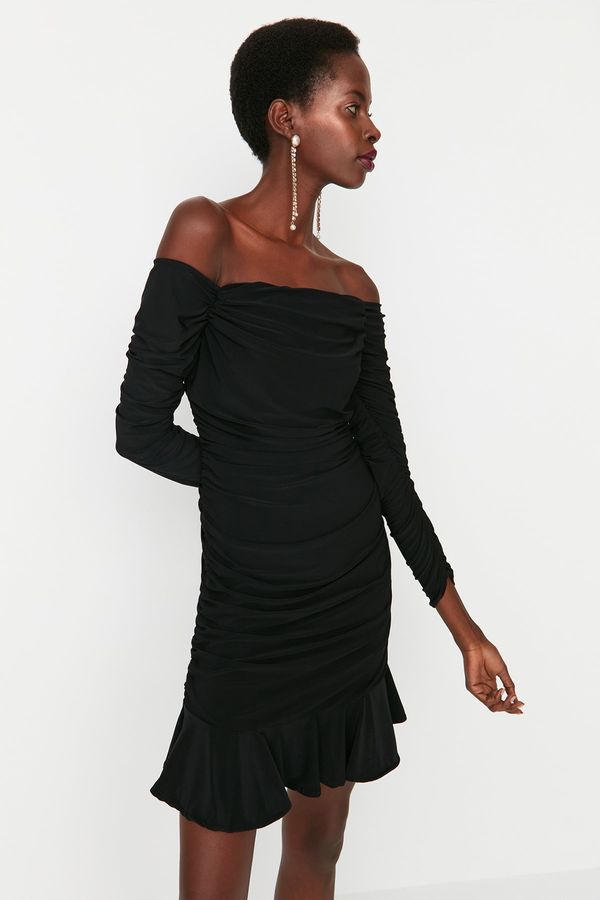 Trendyol Trendyol Black Ruffle Detailed Dress