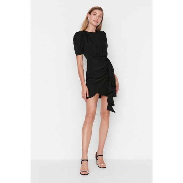 Trendyol Trendyol Black Ruffle Detailed Dress