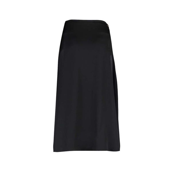 Trendyol Trendyol Black Satin Cutout Detailed Midi Skirt