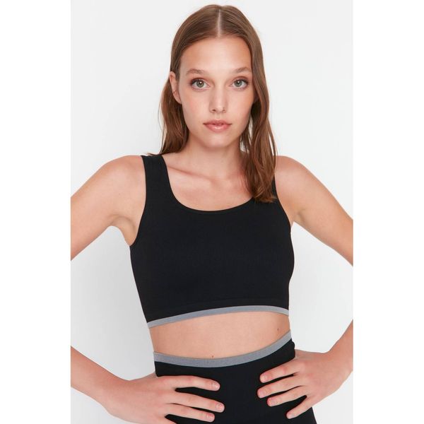 Trendyol Trendyol Black Seamless Contrast Color Detailed Sports Bra