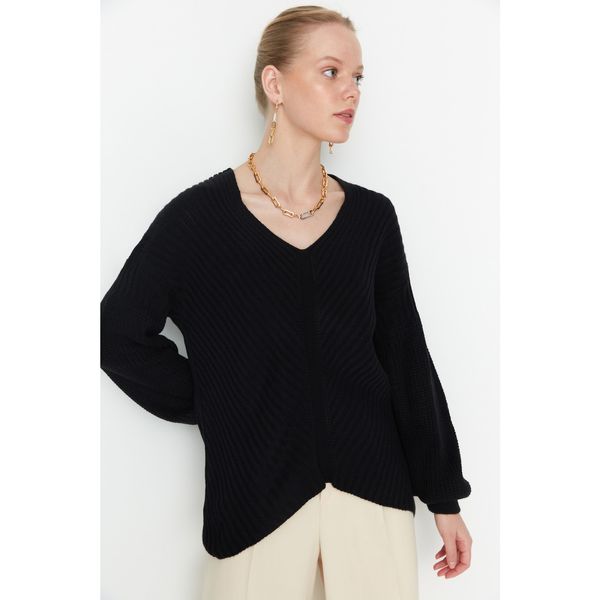 Trendyol Trendyol Black Skirt Detailed Knitwear Sweater