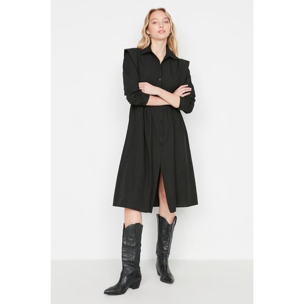 Trendyol Trendyol Black Sleeve Detailed Shirt Dress