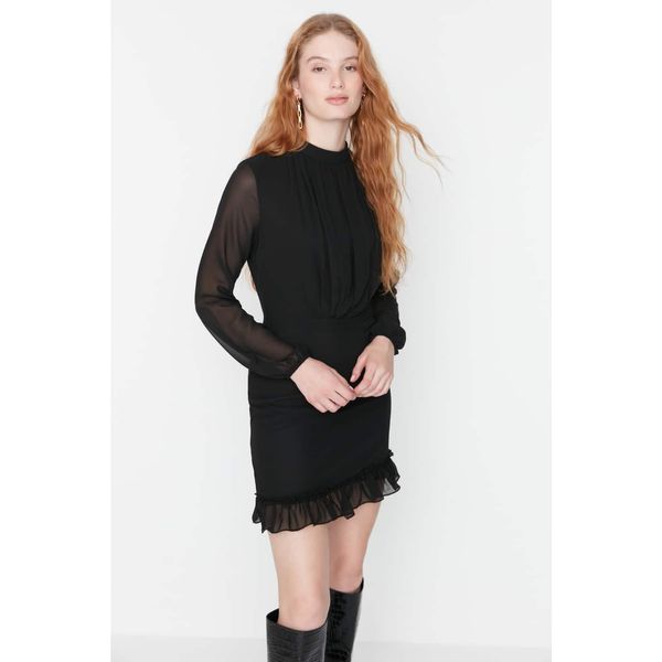 Trendyol Trendyol Black Standing Collar Dress