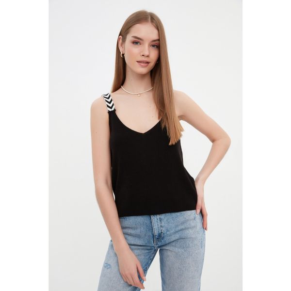 Trendyol Trendyol Black Strap Knitwear Blouse