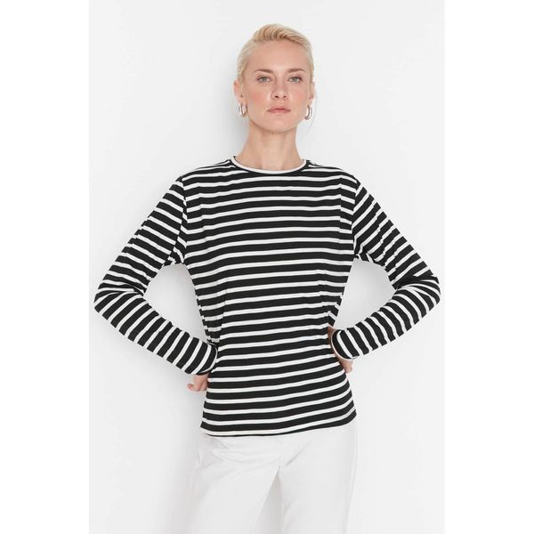 Trendyol Trendyol Black Striped Knitted T-Shirt
