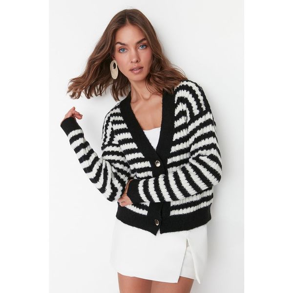 Trendyol Trendyol Black Striped Knitwear Cardigan