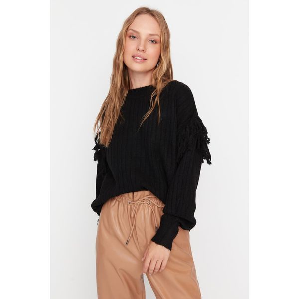 Trendyol Trendyol Black Tassel Detailed Knitwear Sweater