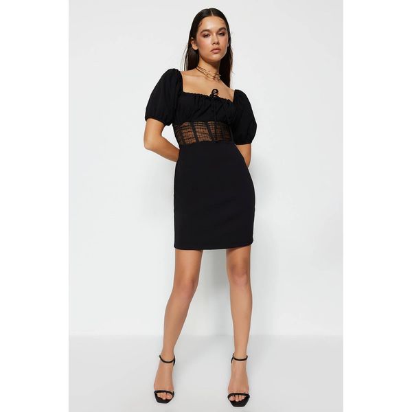 Trendyol Trendyol Black Waist Detailed Dress