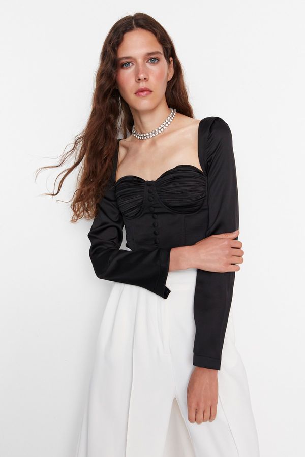 Trendyol Trendyol Blouse - Black - Fitted