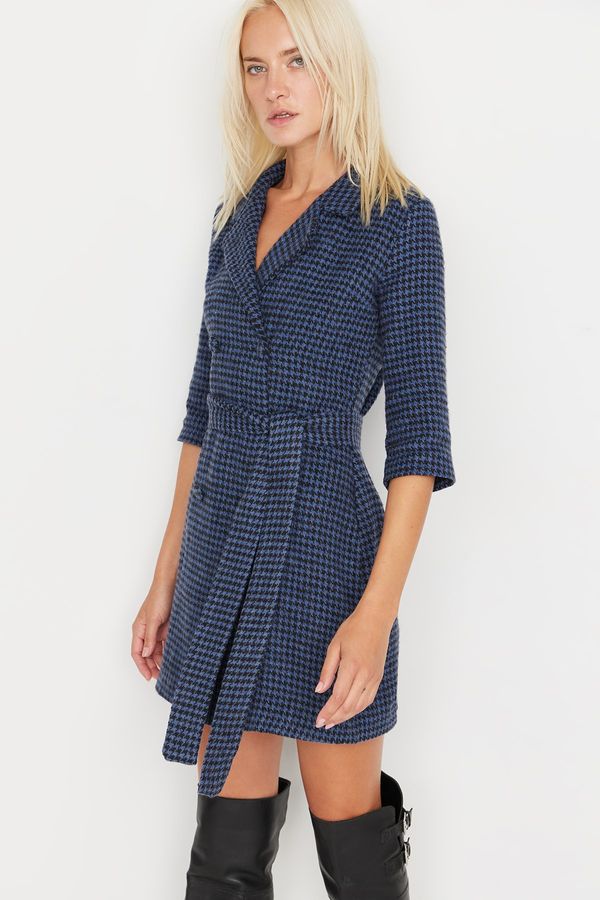 Trendyol Trendyol Blue Belted Jacket Dress