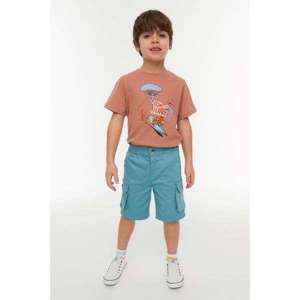 Trendyol Trendyol Blue Cargo Pocket Detailed Boy's Woven Shorts & Bermuda