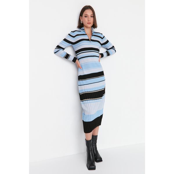 Trendyol Trendyol Blue Color Block Knitwear Dress