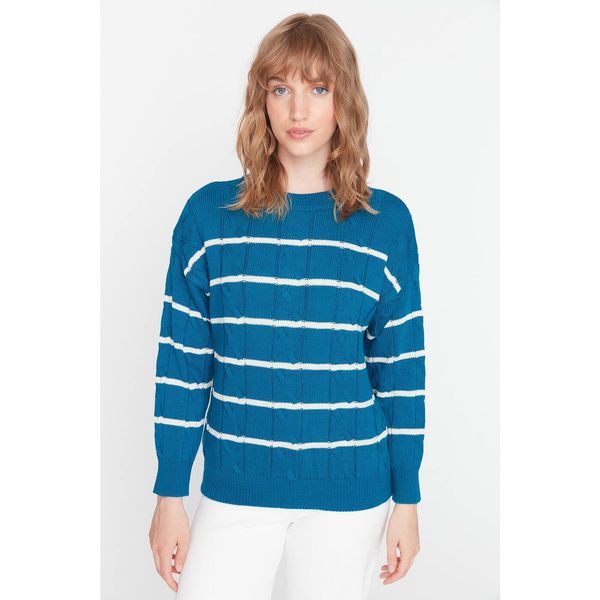 Trendyol Trendyol Blue Color Block Knitwear Sweater