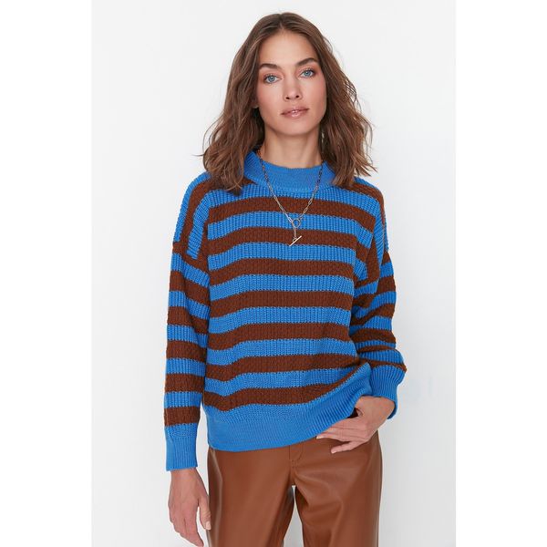 Trendyol Trendyol Blue Color Block Knitwear Sweater