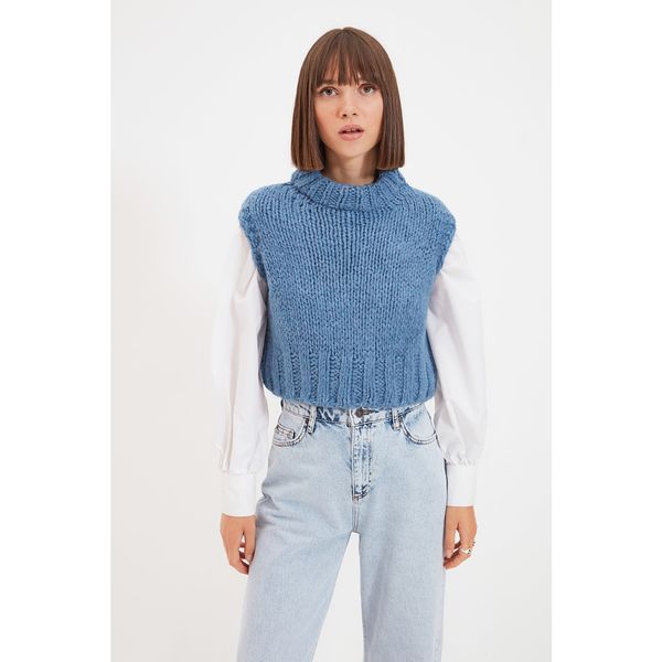 Trendyol Trendyol Blue Crew Neck Knitwear Sweater Jumper