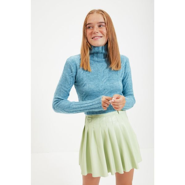 Trendyol Trendyol Blue Crop Hair Sweter z dzianiny