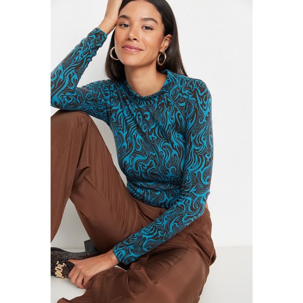 Trendyol Trendyol Blue Crop Knitted Blouse