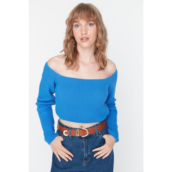 Trendyol Trendyol Blue Crop Knitwear Sweater