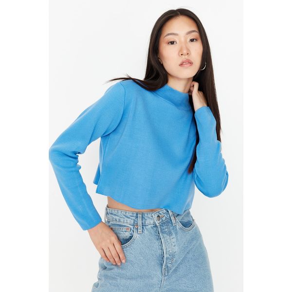 Trendyol Trendyol Blue Crop Knitwear Sweater