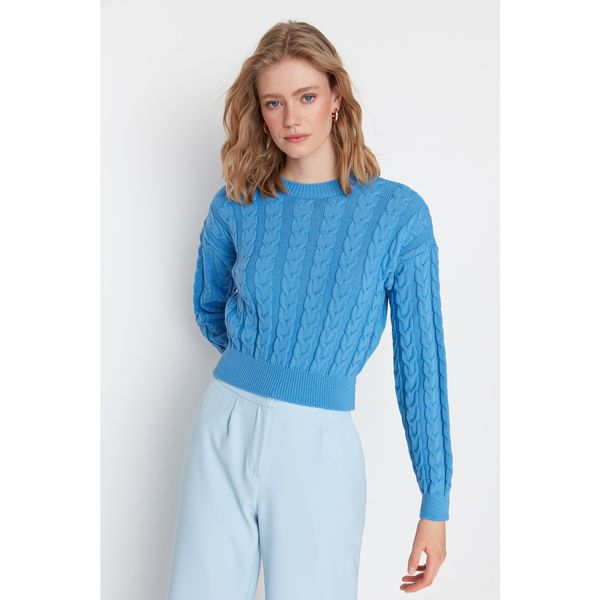 Trendyol Trendyol Blue Crop Knitwear Sweater