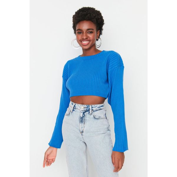 Trendyol Trendyol Blue Crop Knitwear Sweater