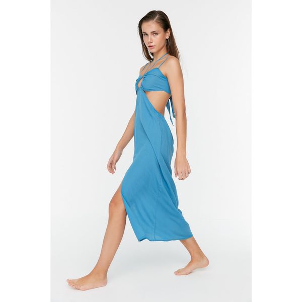 Trendyol Trendyol Blue Cut Out Detailed Beach Dress