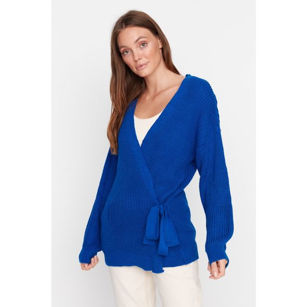 Trendyol Trendyol Blue Double Breasted Detailed Knitwear Cardigan