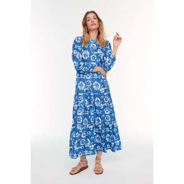 Trendyol Trendyol Blue Floral Pattern Woven Dress