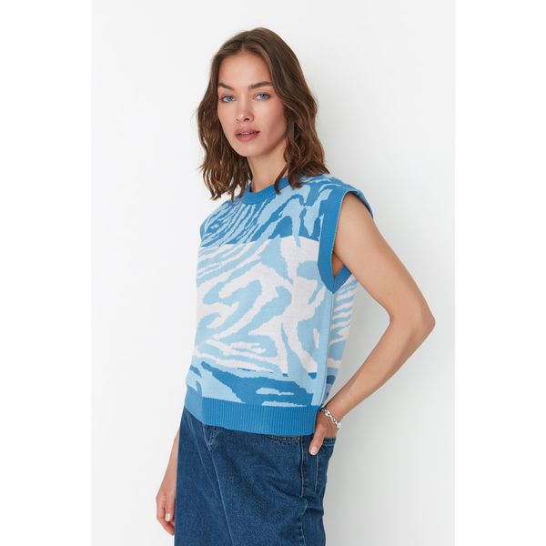 Trendyol Trendyol Blue Jacquard Knitwear Sweater