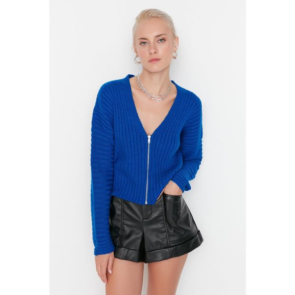 Trendyol Trendyol Blue Knitted Detailed Knitwear Cardigan