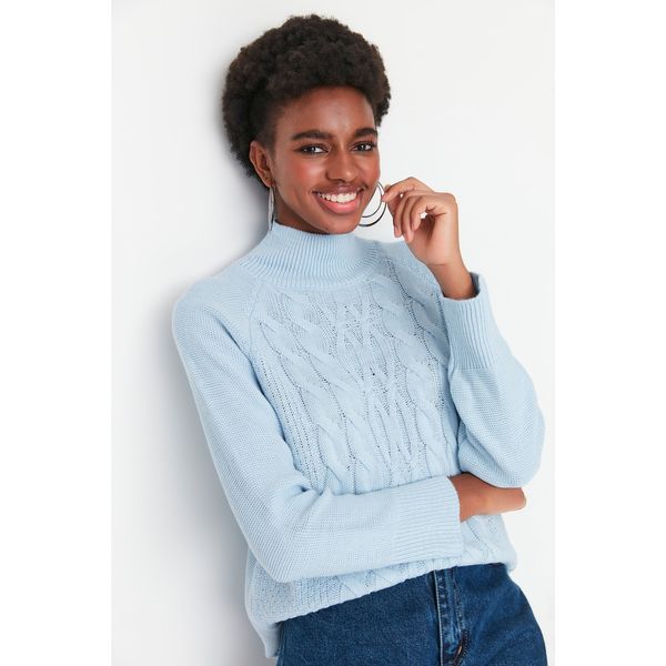 Trendyol Trendyol Blue Knitted Detailed Knitwear Sweater