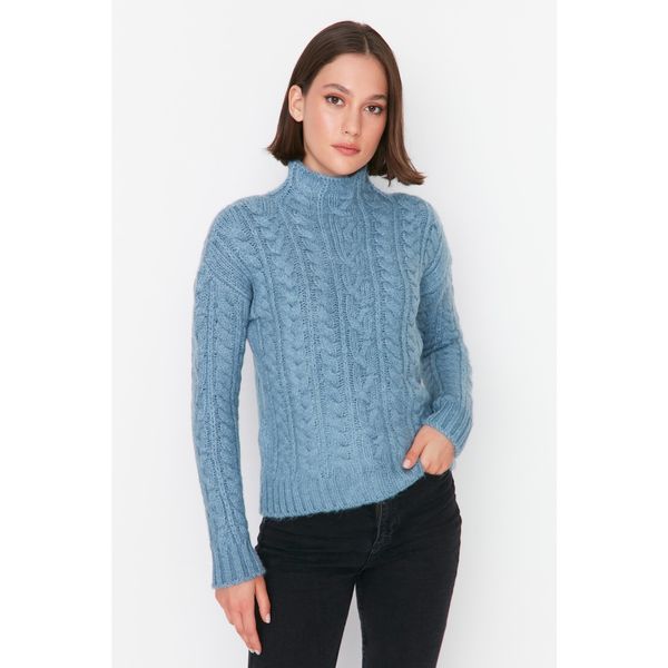 Trendyol Trendyol Blue Knitted Detailed Knitwear Sweater